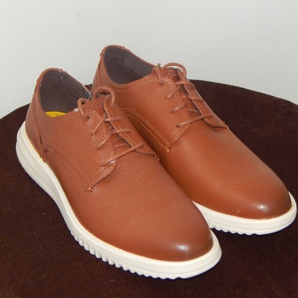 NEW Men's Cole Haan Grand Plus Modern Craft British Tan C36935 LACE-Up Shoes 8½ - Picture 1 of 7